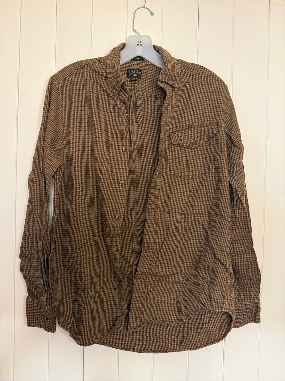 J. Crew Brown Checked Lightweight Shirt Jacket